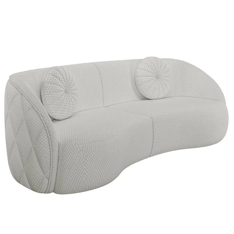 Sofá Decorativo Com Almofadas 3 Lugares 240cm Tressê Zion M22 Linho Cru - Mpozenato