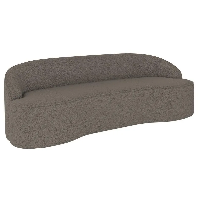 Sofá 2 Lugares Para Sala De Estar Living 150cm Theo D06 Bouclê Castor - Mpozenato