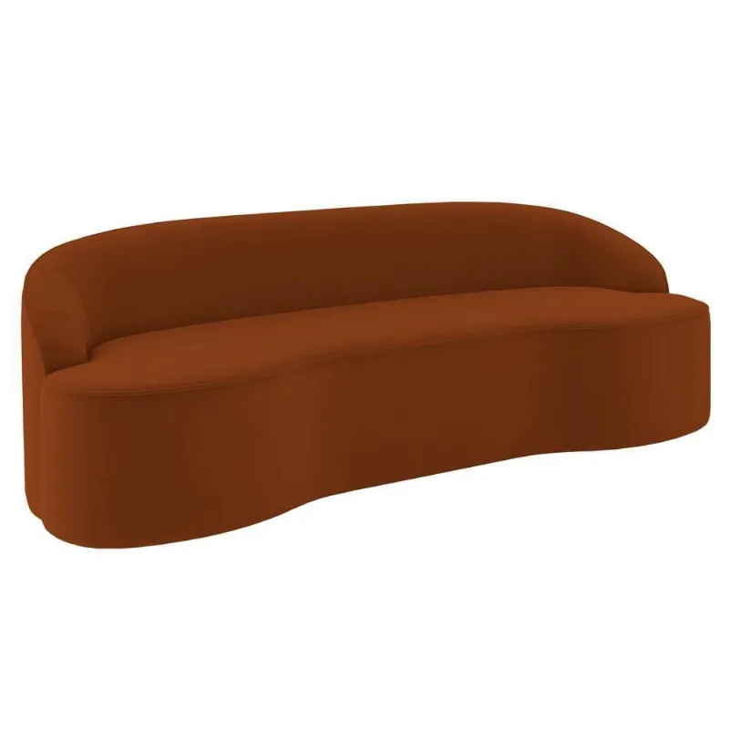 Sofá 2 Lugares Para Sala De Estar Living 150cm Theo D06 Veludo Laranja - Mpozenato