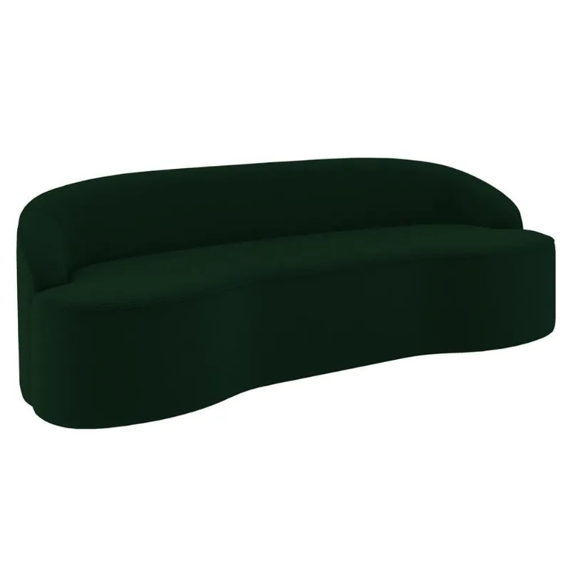 Sofá 3 Lugares Para Sala De Estar Living 180cm Theo D06 Veludo Esmeralda - Mpozenato