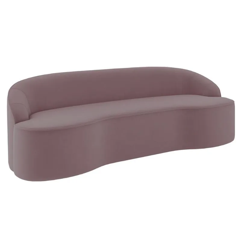 Sofá 3 Lugares Para Sala De Estar Living 180cm Theo D06 Veludo Rosa - Mpozenato