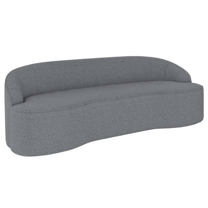Sofá 5 Lugares Para Sala De Estar Living 280cm Theo D06 Bouclê Cinza - Mpozenato