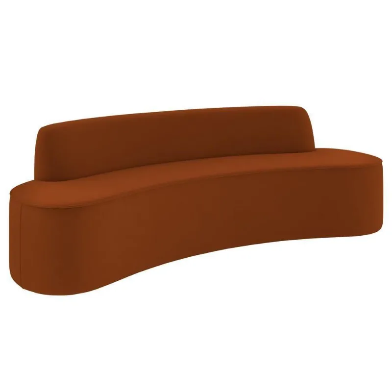 Sofá 4 Lugares Para Sala De Estar Living 230cm Koane D06 Veludo Laranja - Mpozenato