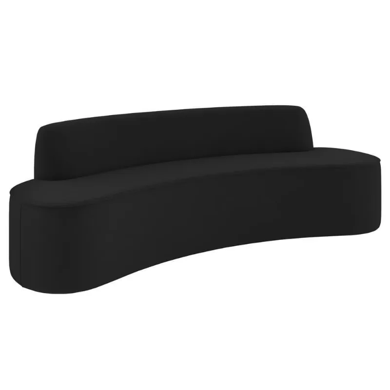 Sofá 4 Lugares Para Sala De Estar Living 230cm Koane D06 Veludo Preto - Mpozenato