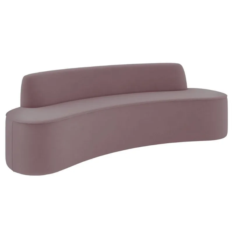Sofá 4 Lugares Para Sala De Estar Living 260cm Koane D06 Veludo Rosa - Mpozenato
