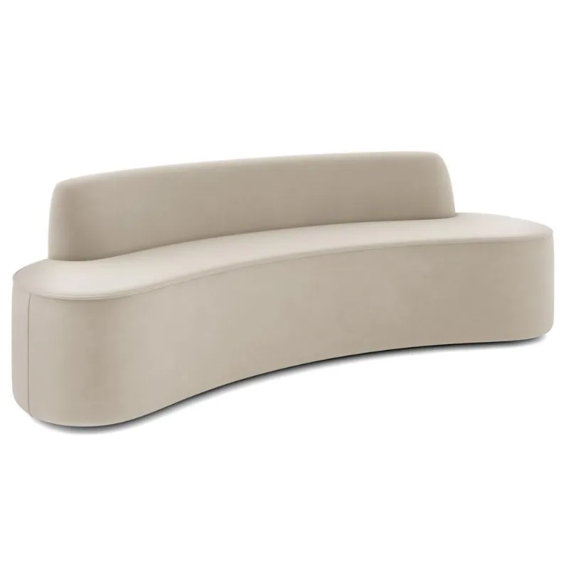 Sofá 4 Lugares Para Sala De Estar Living 260cm Koane D06 Veludo Creme - Mpozenato