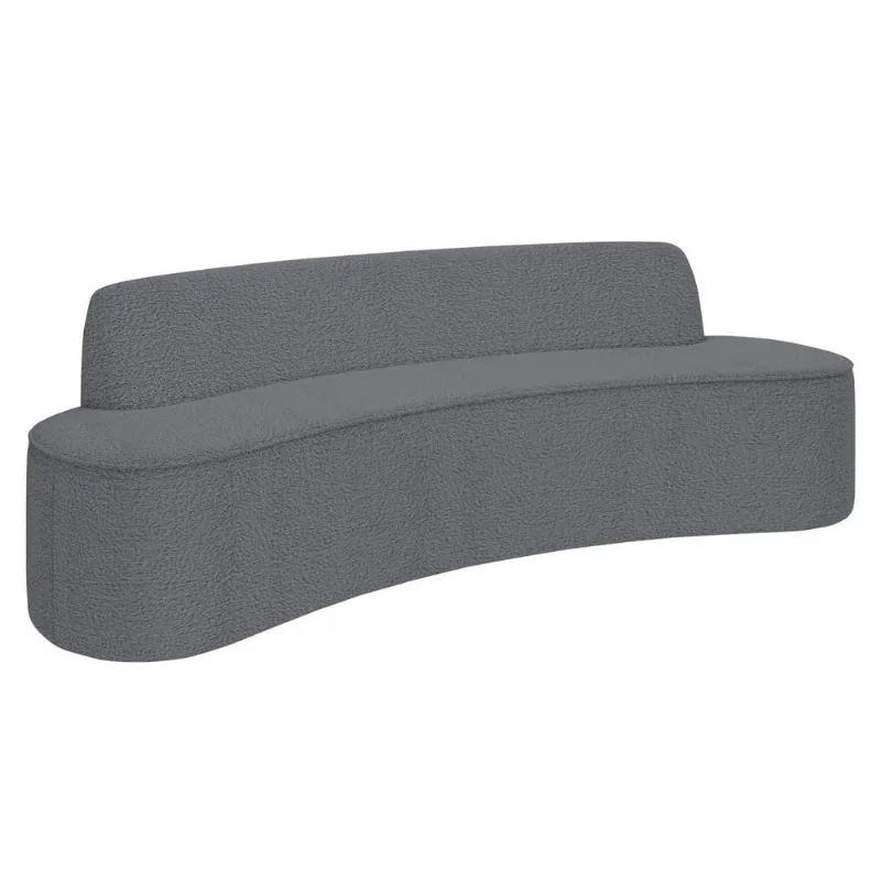 Sofá 5 Lugares Para Sala De Estar Living 280cm Koane D06 Bouclê Cinza - Mpozenato