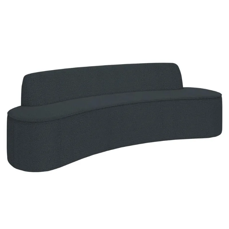 Sofá 5 Lugares Para Sala De Estar Living 300cm Koane D06 Bouclê Cinza Escuro - Mpozenato