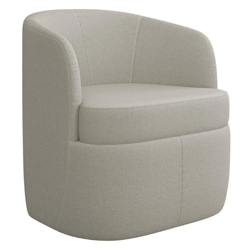 Poltrona Giratória Decorativa Para Sala Dandara K04 Bouclê Bege - Mpozenato