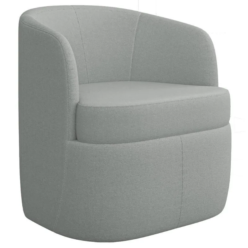 Poltrona Giratória Decorativa Para Sala Dandara K04 Bouclê Cinza Claro - Mpozenato