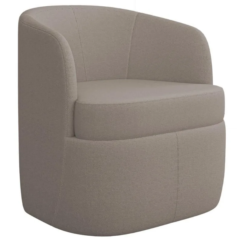 Poltrona Giratória Decorativa Para Sala Dandara K04 Bouclê Bege Escuro - Mpozenato