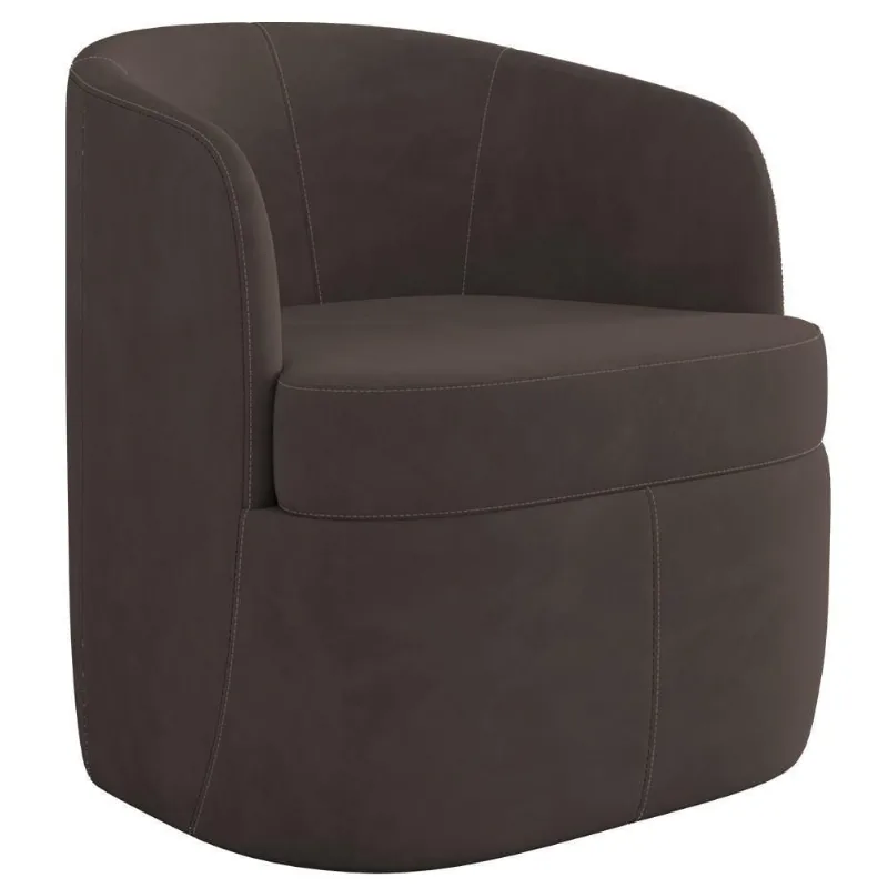 Poltrona Giratória Decorativa Para Sala Dandara K04 Veludo Marrom - Mpozenato