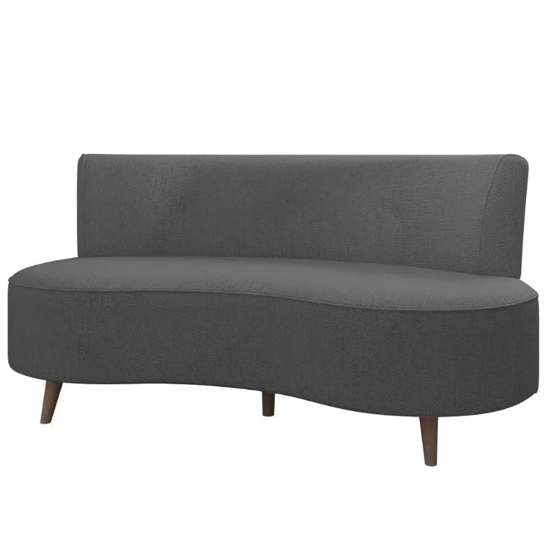 Sofá 2 Lugares Para Sala Living 135cm Pés Palito Korah K04 Linho Cinza Escuro - Mpozenato