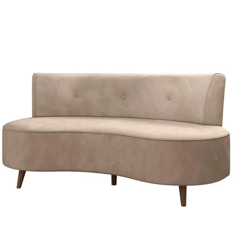 Sofá 2 Lugares Para Sala Living 135cm Pés Palito Korah K04 Veludo Bege - Mpozenato