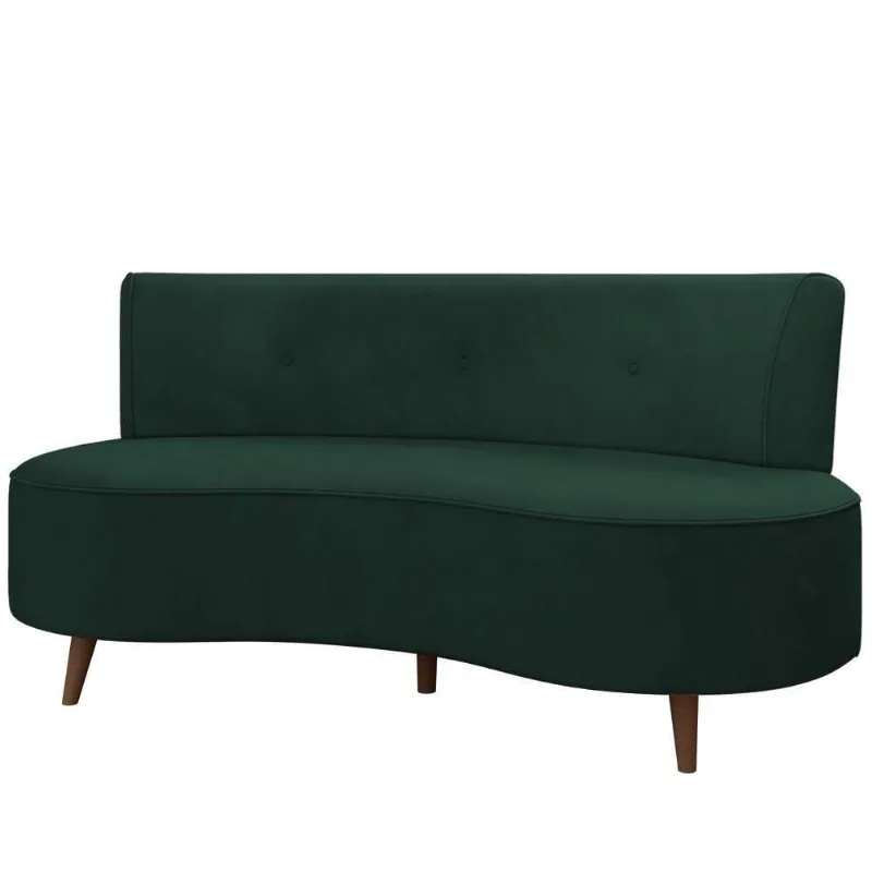 Sofá 2 Lugares Para Sala Living 135cm Pés Palito Korah Z08 Veludo Verde - Mpozenato