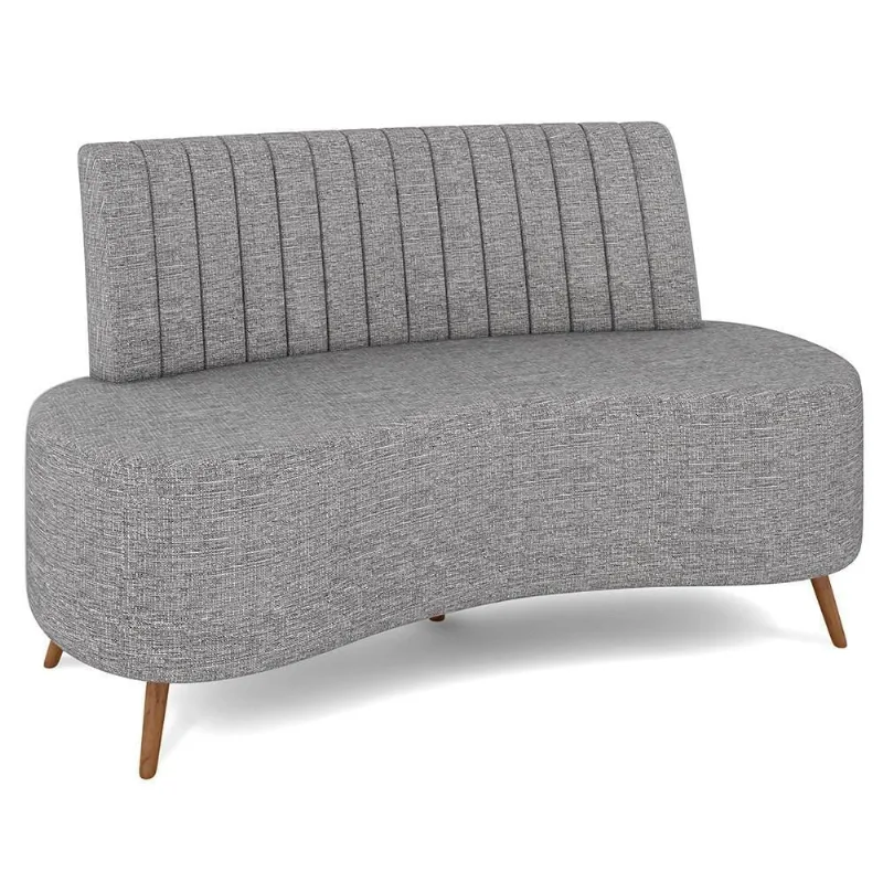 Sofá 2 Lugares Para Sala Living 135cm Pés Palito Tamar K04 Linho Cinza - Mpozenato