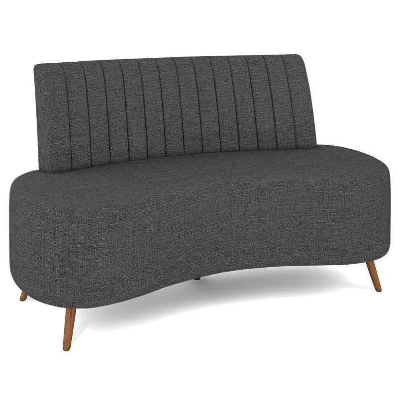 Sofá 2 Lugares Para Sala Living 160cm Pés Palito Tamar K04 Linho Cinza Escuro - Mpozenato