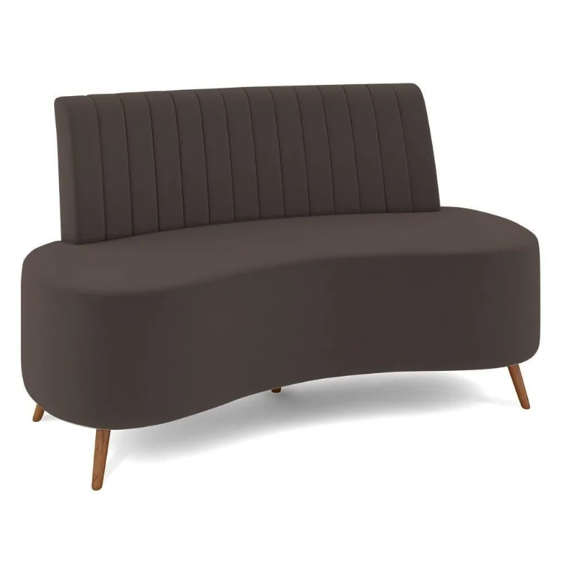 Sofá 2 Lugares Para Sala Living 160cm Pés Palito Tamar Z08 Veludo Marrom - Mpozenato
