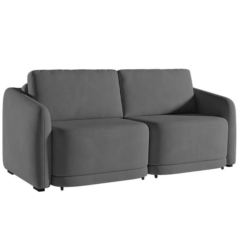 Sofá Cama Casal Para Sala 196cm Polska K04 Veludo Cinza Escuro - Mpozenato