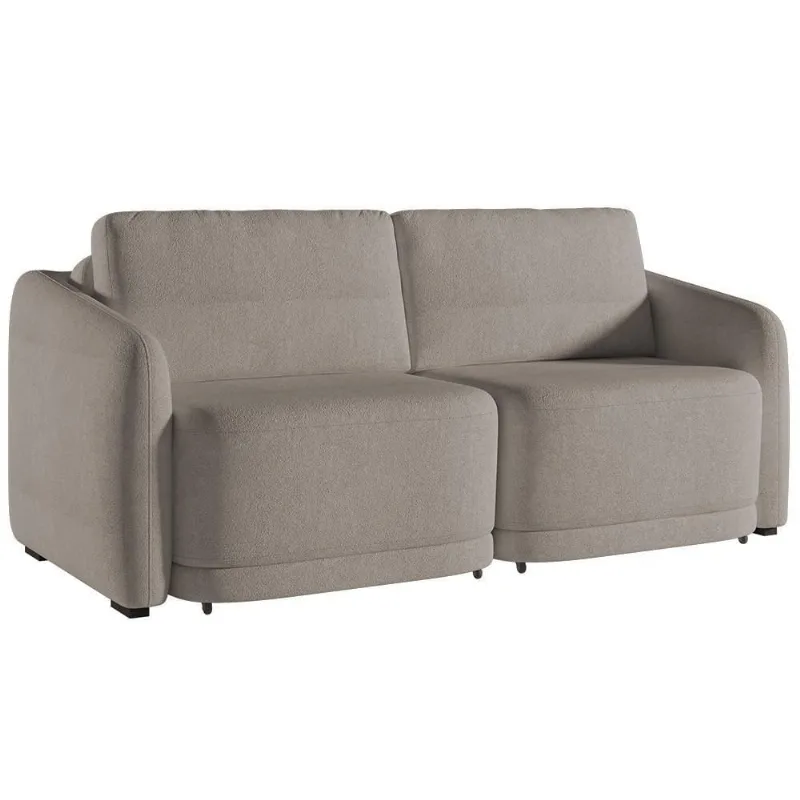 Sofá Cama Casal Para Sala 216cm Polska Z08 Boucle Bege Escuro - Mpozenato