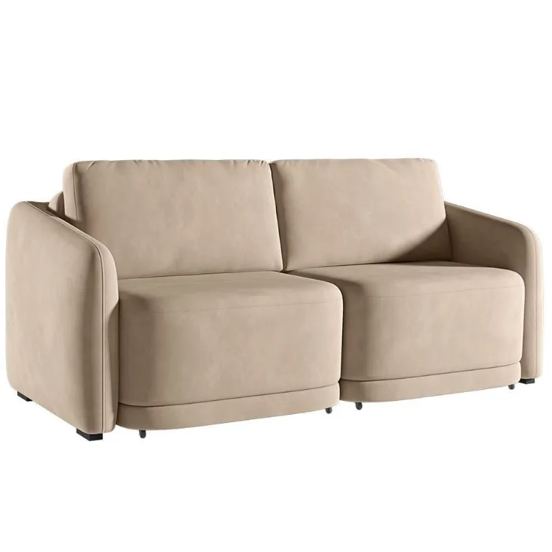 Sofá Cama Casal Para Sala 216cm Polska K04 Veludo Bege - Mpozenato
