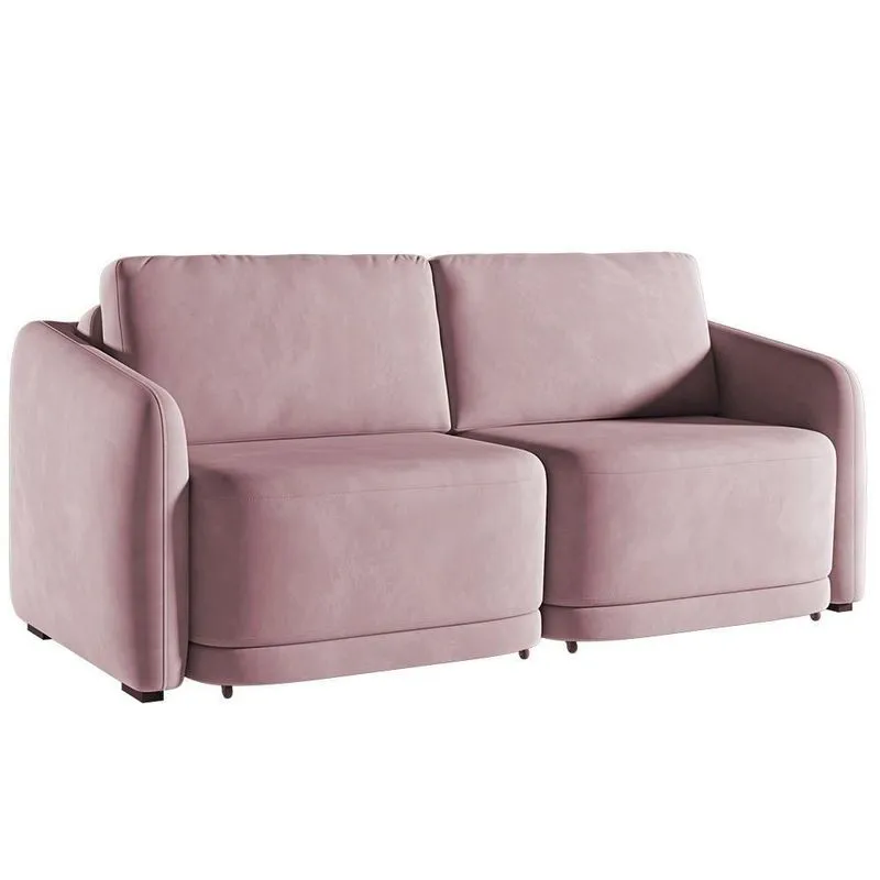 Sofá Cama Casal Para Sala 216cm Polska Z08 Veludo Rosê - Mpozenato