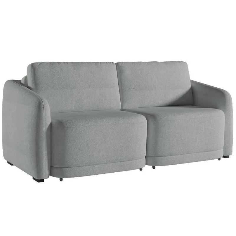 Sofá Cama Casal Para Sala 236cm Polska K04 Bouclê Cinza Claro - Mpozenato