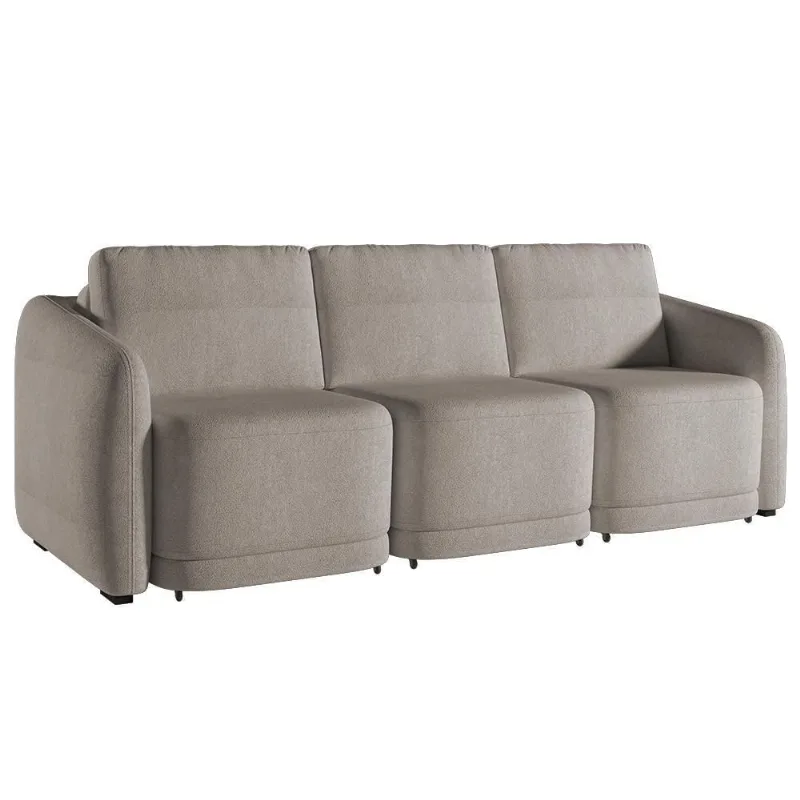 Sofá Cama Casal Para Sala 246cm Polska Z08 Boucle Bege Escuro - Mpozenato