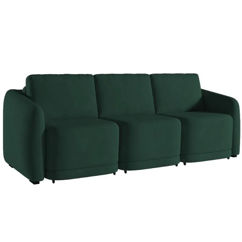 Sofá Cama Casal Para Sala 336cm Polska K04 Veludo Verde - Mpozenato