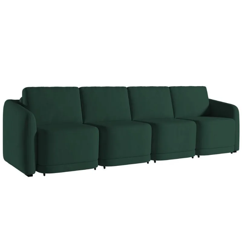 Sofá Cama Casal Para Sala 316cm Polska K04 Veludo Verde - Mpozenato