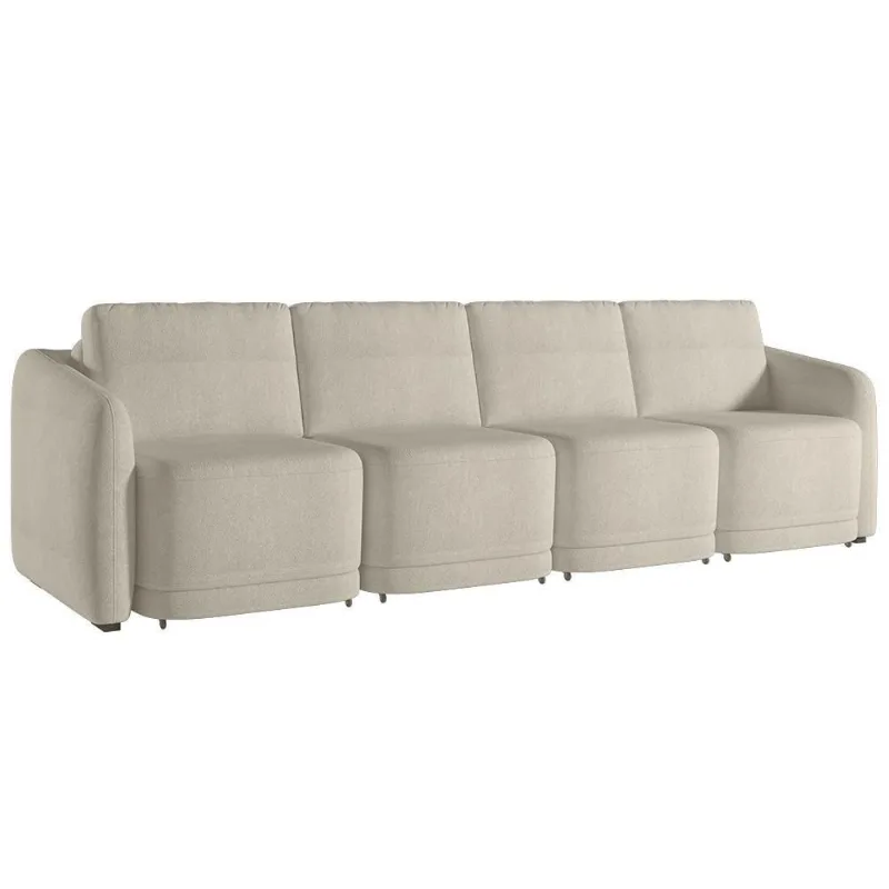 Sofá Cama Casal Para Sala 396cm Polska K04 Bouclê Bege - Mpozenato