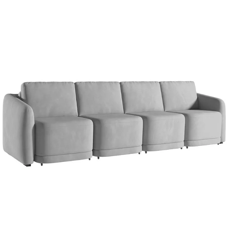 Sofá Cama Casal Para Sala 396cm Polska K04 Veludo Cinza - Mpozenato