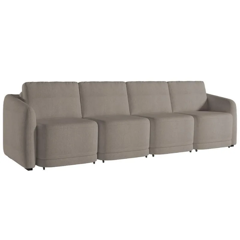 Sofá Cama Casal Para Sala 436cm Polska K04 Bouclê Bege Escuro - Mpozenato
