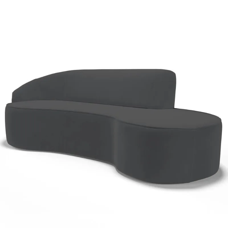 Sofá Living 3 Lugares 210cm Braço Esquerdo Mozart D06 Veludo Cinza - Mpozenato
