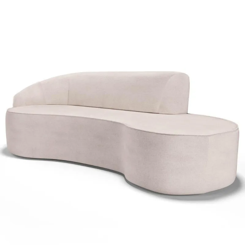Sofá Living 3 Lugares 210cm Braço Esquerdo Mozart D06 Linho Cru - Mpozenato