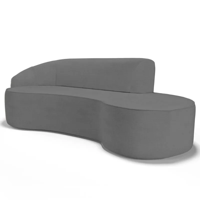 Sofá Living 3 Lugares 230cm Braço Esquerdo Mozart D06 Linho Cinza Escuro - Mpozenato