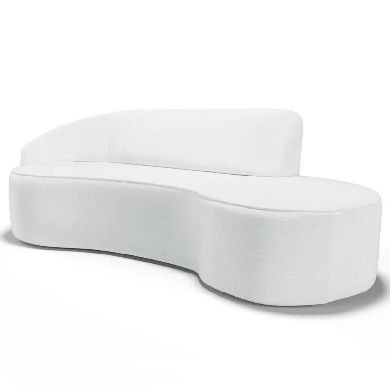 Sofá Living 3 Lugares 210cm Braço Esquerdo Mozart D06 Sintético Branco - Mpozenato