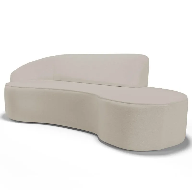 Sofá Living 2 Lugares 180cm Braço Esquerdo Mozart D06 Sintético Bege - Mpozenato