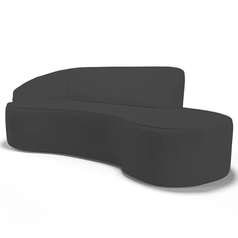 Sofá Living 4 Lugares 280cm Braço Esquerdo Mozart D06 Sintético Cinza - Mpozenato