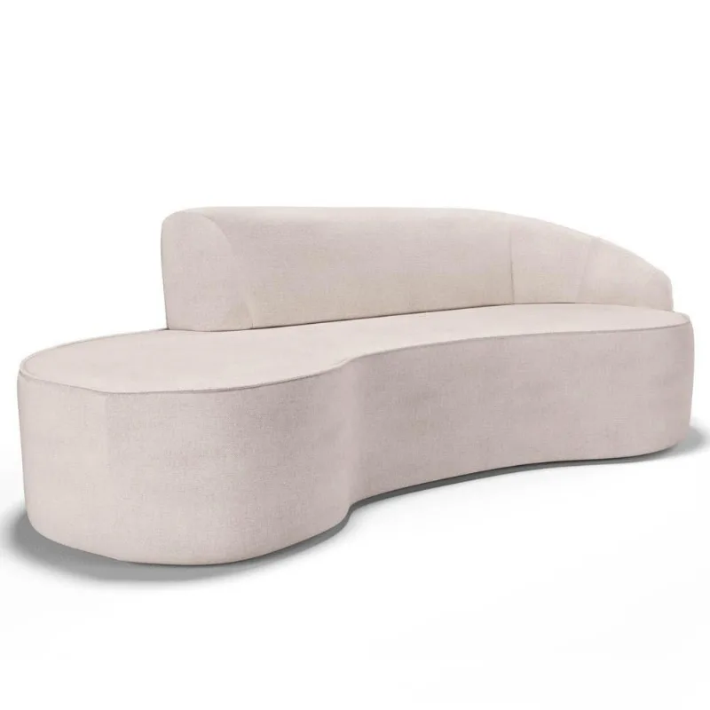 Sofá Living 2 Lugares 180cm Braço Direito Mozart D06 Linho Cru - Mpozenato