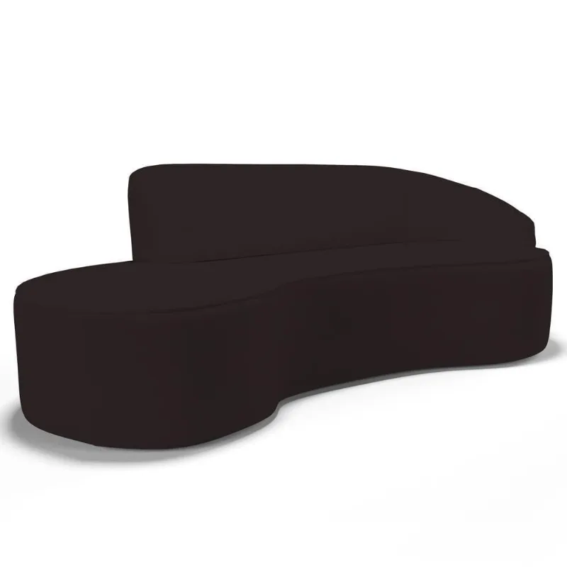 Sofá Living 3 Lugares 260cm Braço Direito Mozart D06 Sintético Marrom - Mpozenato
