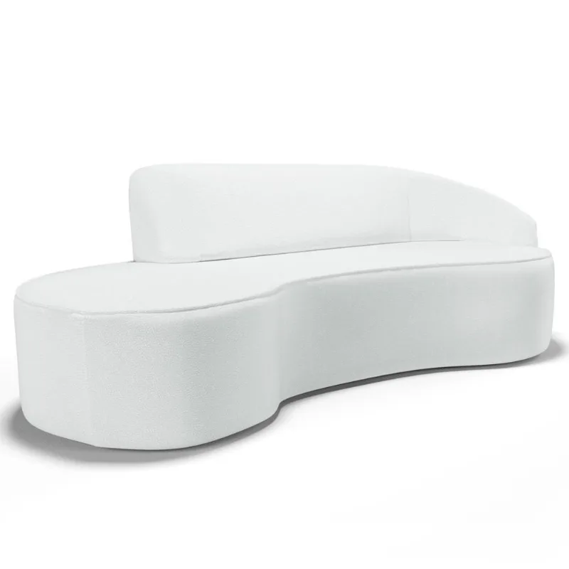 Sofá Living 4 Lugares 300cm Braço Direito Mozart D06 Sintético Branco - Mpozenato