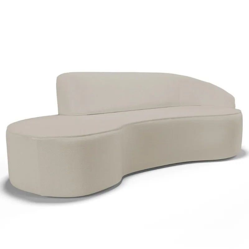 Sofá Living 4 Lugares 300cm Braço Direito Mozart D06 Sintético Bege - Mpozenato