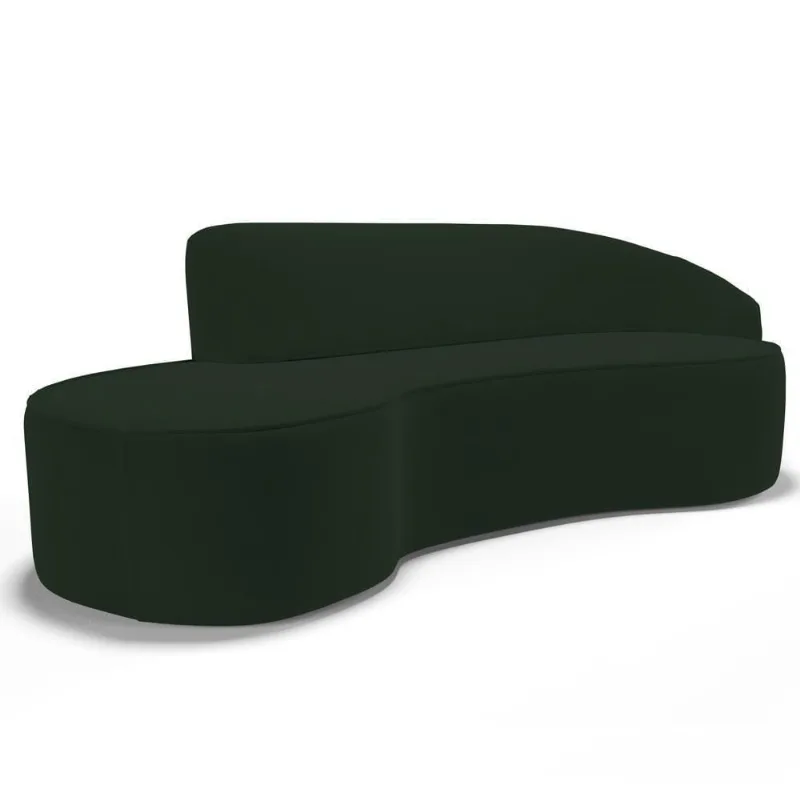 Sofá Living 4 Lugares 300cm Braço Direito Mozart D06 Veludo Verde - Mpozenato
