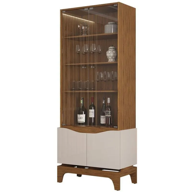 Cristaleira Para Sala De Jantar 4 Portas 74cm Alice D04 Freijó-off White - Mpozenato