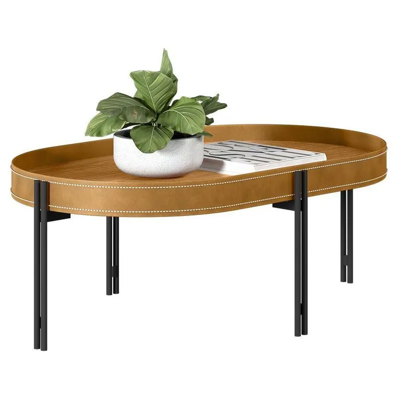 Mesa De Centro Para Sala Estilo Industrial Ville L06 Nature - Mpozenato