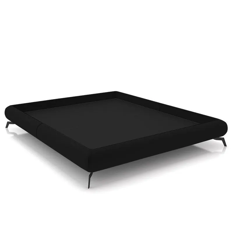 Cama King Base Box 193x203cm Pés De Ferro Cold P02 Veludo Preto - Mpozenato