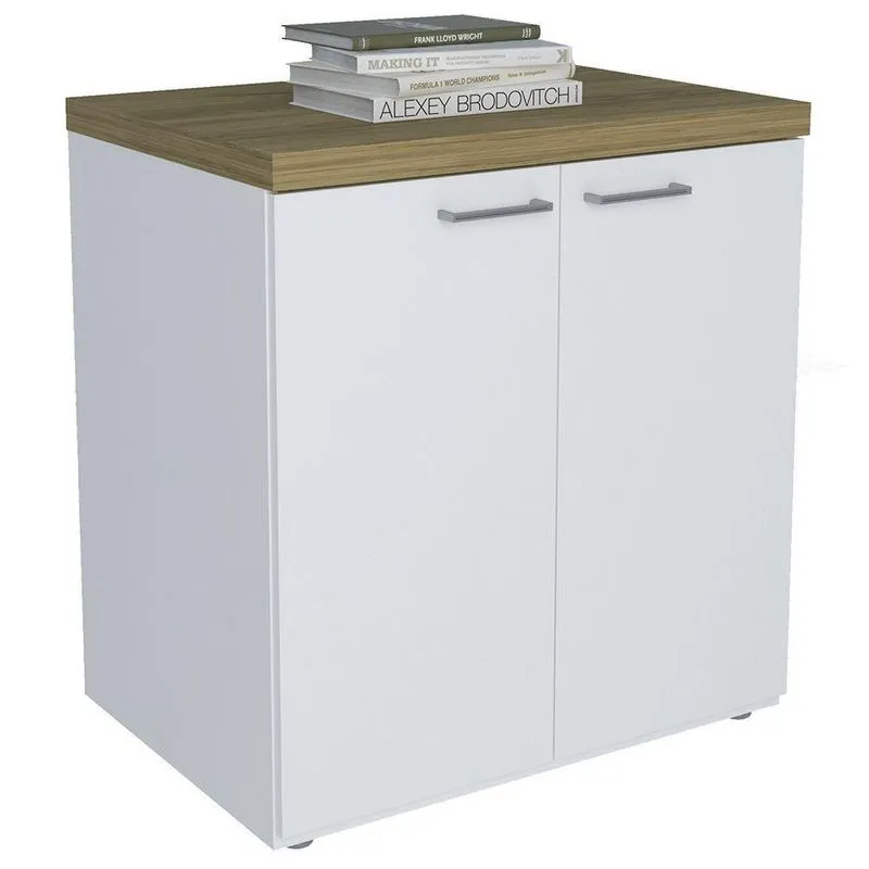 Balcão Para Escritório 70cm 2 Portas Tok A06 Olmo/branco - Mpozenato