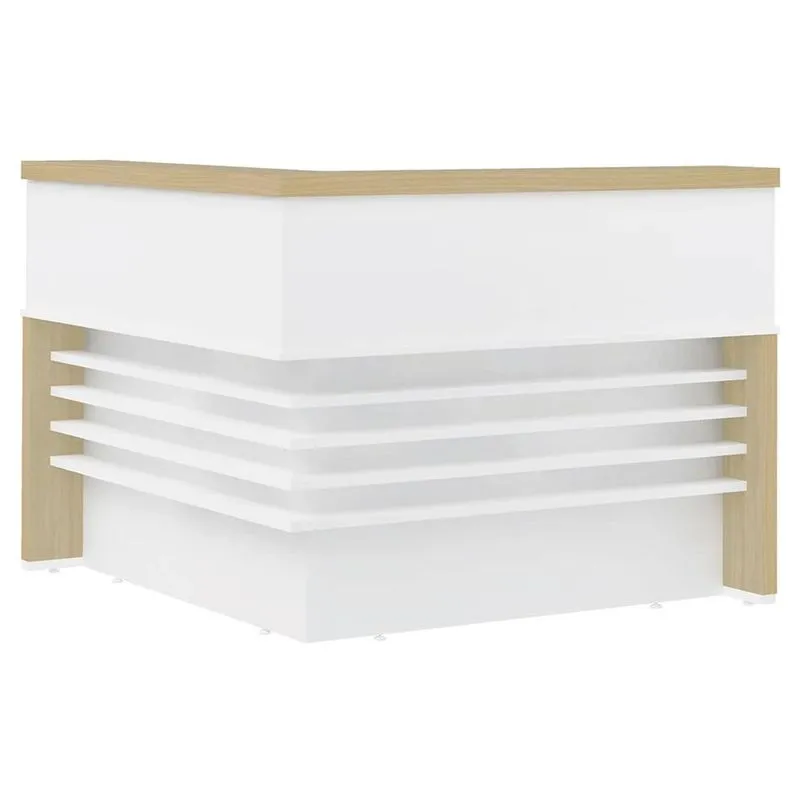 Balcão De Atendimento Em L 147x147cm Corp A06 Carvalho/branco - Mpozenato