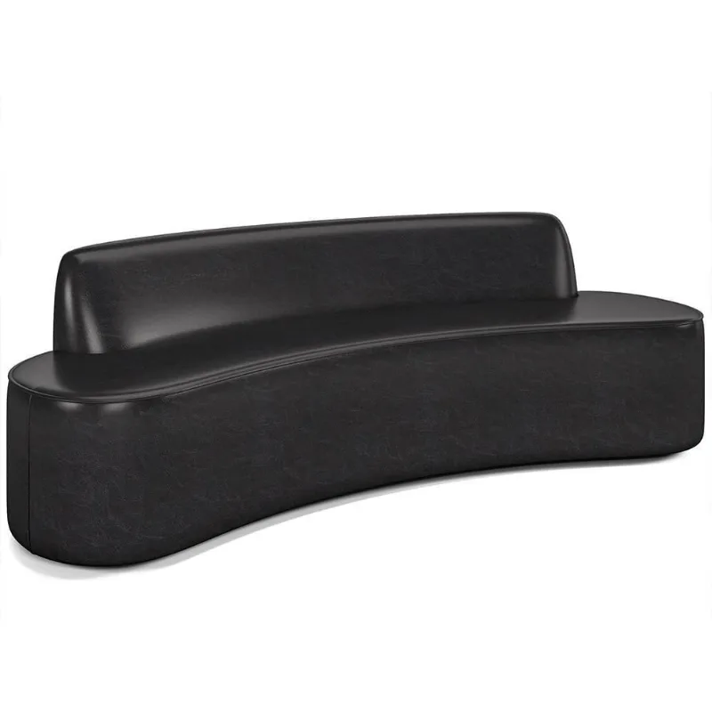 Sofá 3 Lugares Para Sala De Estar Living 210cm Koane D06 Sintético Preto - Mpozenato